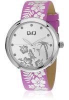 Q&Q Kv53-341Y Purple/Silver Analog Watch