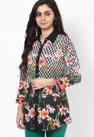 Rain & Rainbow Black Printed Kurtis