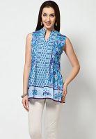 Rain & Rainbow Blue Printed Kurtis