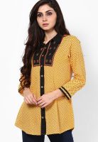 Rain & Rainbow Yellow Printed Kurtis