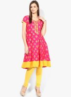 Rangmanch By Pantaloons Fuchsia Printed Kurta