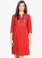 Rangmanch By Pantaloons Red Printed Kurta