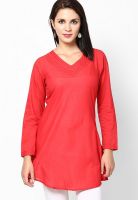 Rangriti Red Solid Kurtis