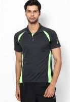 Reebok Black Solid Polo T-Shirts