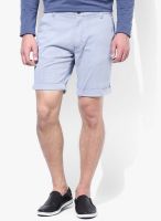 Selected Light Blue Stripe Shorts
