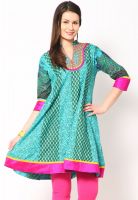 Shree 100% Cotton Aqua Blue Kurti