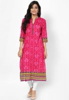 Shree Fuchsia Printed Kurta