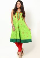 Shree Green Embroidered Kurtis