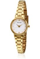 Sonata 8096YM01 Gold/White Analog Watch