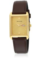 Sonata Nc7007Yl05 Brown/Gold Analog Watch