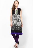 Span Black Printed Kurta