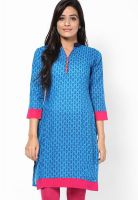 Span Cotton Blue Kurta