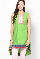 Span Green Embroidered Kurta