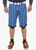 Sports 52 Wear Blue Checks Shorts