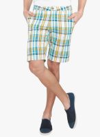 The Cotton Company Aqua Blue Checks Shorts