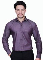 The Mods Men's Solid Formal Purple Shirt