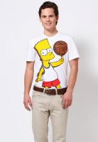 The Simpsons White Printed Round Neck T-Shirts