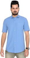 Thinc Men's Solid Formal Blue Shirt