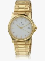 Titan Ne389Ym18 Gold/White Analog Watch