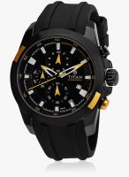 Titan Octane 9482Kp01J Black/Black Chronograph Watch