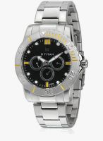 Titan Octane 9490SM02J Silver/Black Analog Watch
