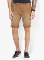 Tom Tailor Brown Solid Shorts