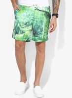 Tom Tailor Green Printed Shorts