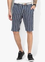 Tom Tailor Navy Blue Checked Shorts