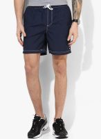 Tom Tailor Navy Blue Solid Shorts