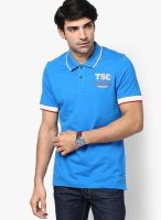 Turtle Blue Solid Polo T-Shirts
