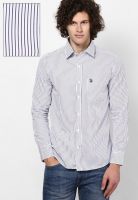 U.S. Polo Assn. Navy Blue Regular Fit Casual Shirt