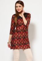 VEDA Rust Embroidered Kurtis