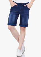 Vintage Blue Solid Shorts