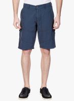 Vintage Navy Blue Solid Shorts