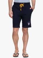 WYM Navy Blue Solid Shorts