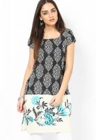 W Black Printed Kurtis