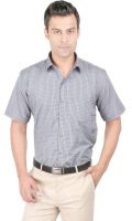 Zido Men's Checkered Formal Grey Shirt