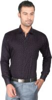 Zido Men's Polka Print Formal Blue Shirt