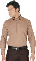 Zido Men's Solid Formal Brown Shirt