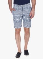 Zobello Blue Printed Shorts