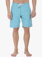 Zobello Blue Printed Swim Short