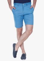Zobello Blue Solid Shorts