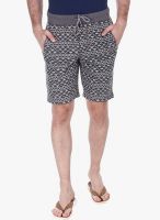 Zobello Grey Printed Shorts