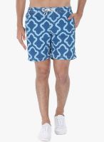 Zobello Navy Blue Printed Swim Short