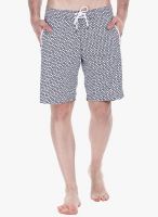 Zobello Navy Blue Printed Swim Short