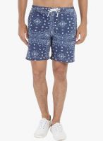 Zobello Navy Blue Printed Swim Short