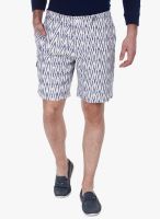 Zobello Off White Printed Shorts