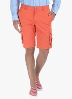 Zobello Orange Solid Shorts