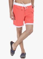 Zobello Orange Solid Swim Short