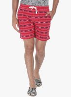 Zobello Red Printed Shorts